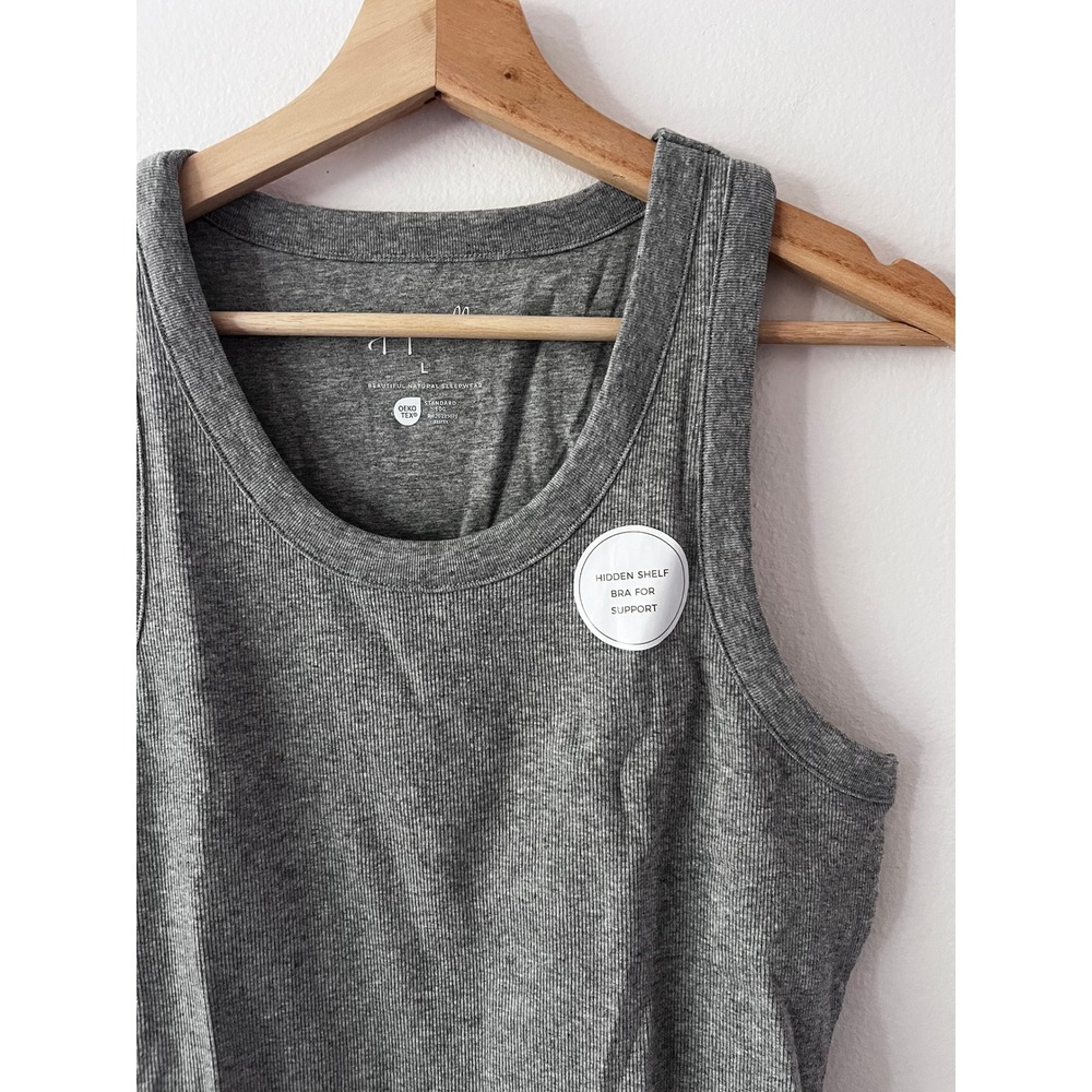 Papinelle Milla Rib Shelf Bra Tank Grey size large NWT - Picture 5 of 11